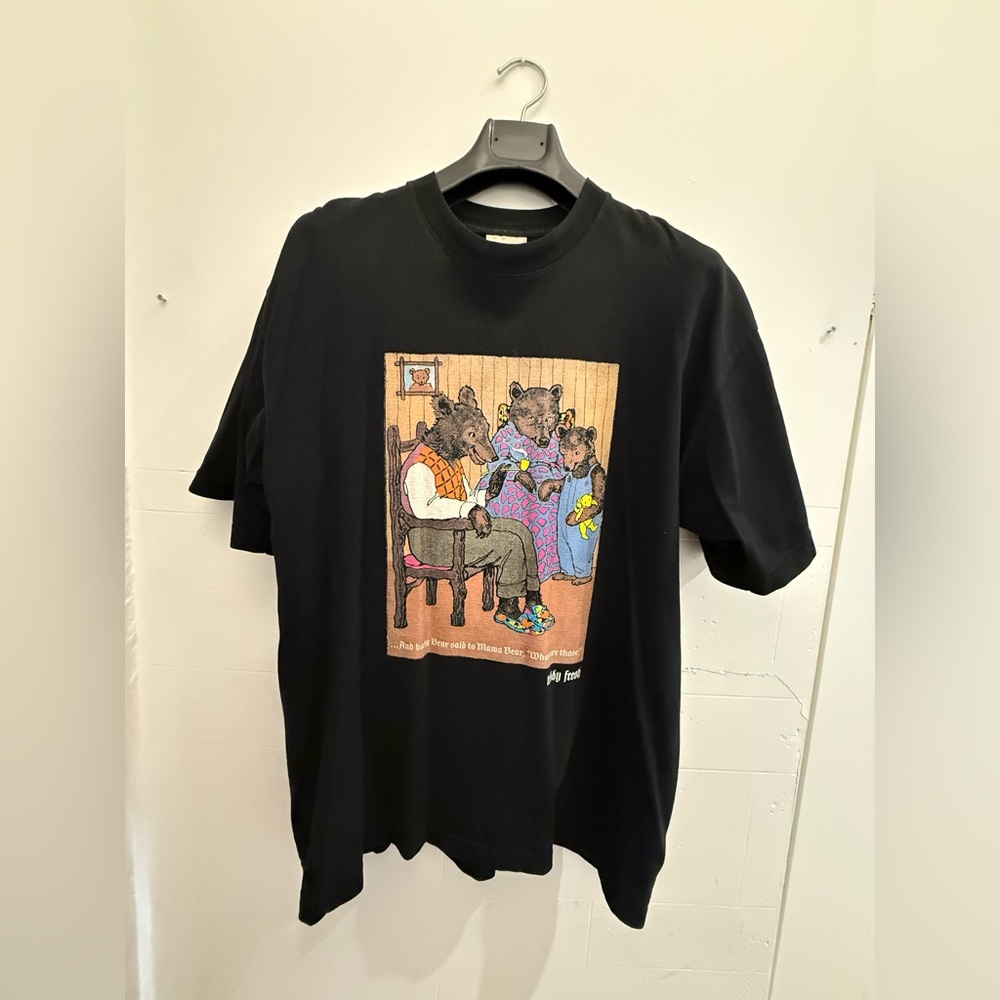 Teddy Fresh Bear Family Black Graphic T-Shirt